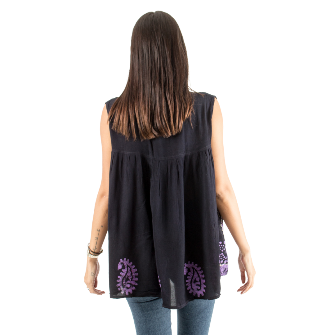 Blusaa Dayita Negro con Morado