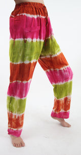 Pantalón Teñido Tricolor Rosado - Verde