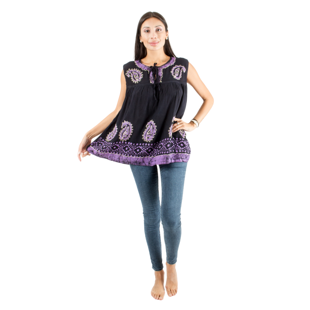 Blusaa Dayita Negro con Morado