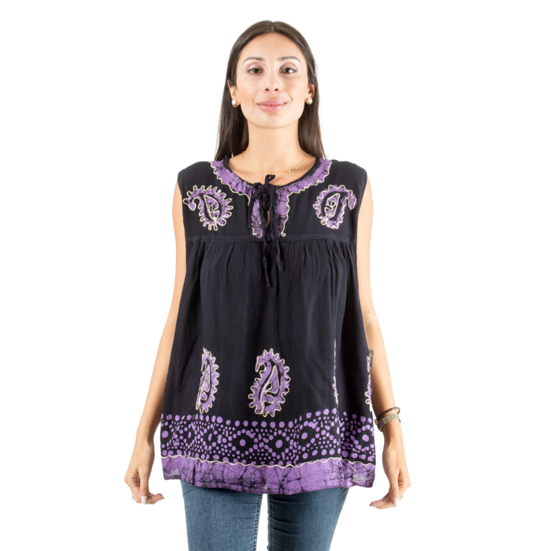 Blusaa Dayita Negro con Morado