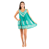 Blusa/Vestido Devu Aqua con Blanco