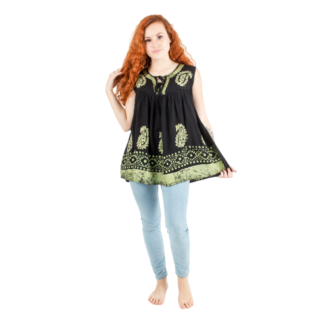 Blusa Dayita Negro con Verde