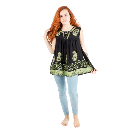 Blusa Dayita Negro con Verde