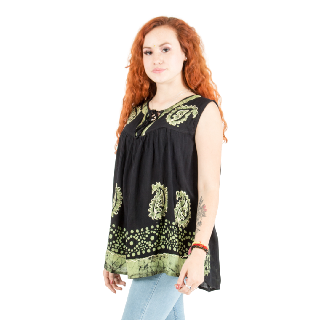 Blusa Dayita Negro con Verde