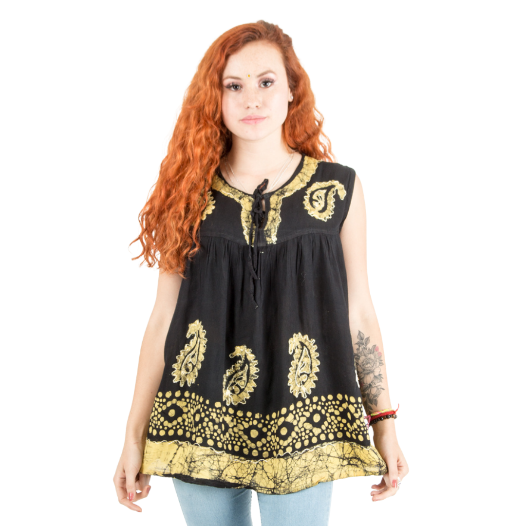 Blusa Dayita Negro con Amarillo