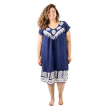 Vestido Dinu Azul Marino con Blanco