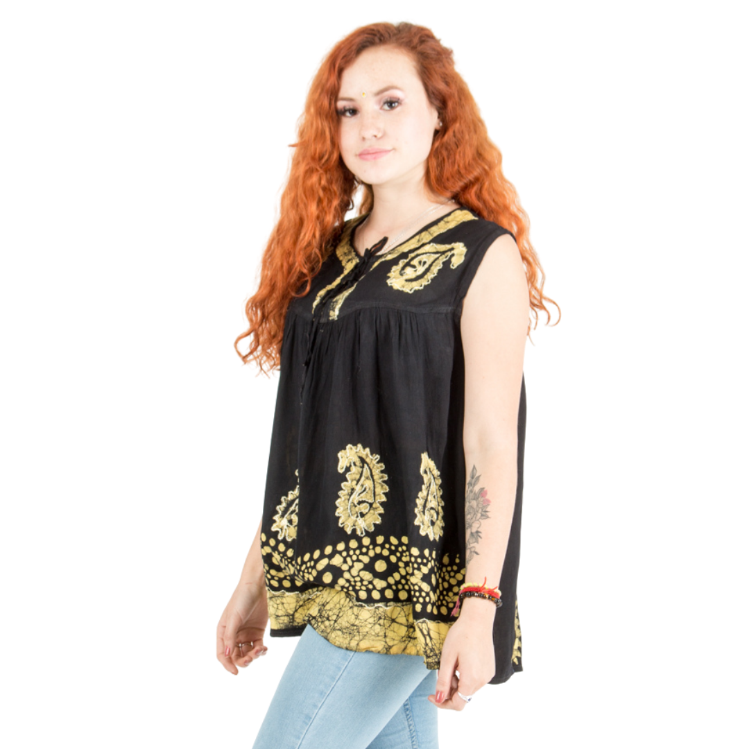 Blusa Dayita Negro con Amarillo