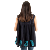 Blusa Dayita Negro con Celeste