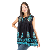 Blusa Dayita Negro con Celeste