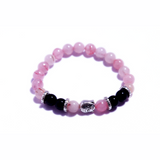 Pulsera Budda Black Charm Cuarzo Rosa