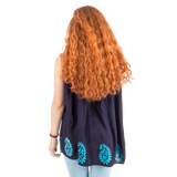 Blusa Dayita Azul Marino con Celeste