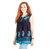 Blusa Dayita Azul Marino con Celeste