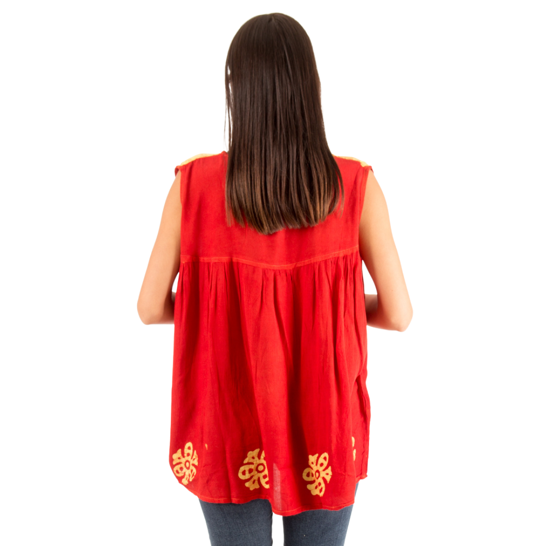 Blusa Chandri Rojo con Amarillo