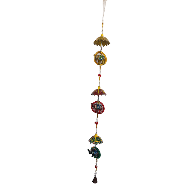 Colgante triple elefante amarillo rojo verde