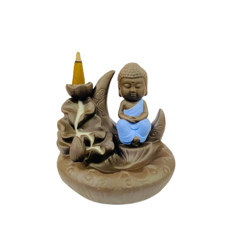 Porta Incienso Cascada Buda de Luna Azul + 10 inciensos especiales