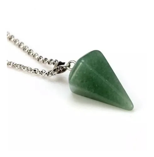 Piedra de jade verde - Péndulos para adivinación - Cristales raspadores -  Columpio de péndulo - Regalos metafísicos - Cristales de adivinación 