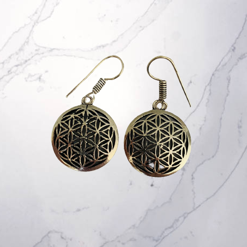 Aros Flower of Life Plateado