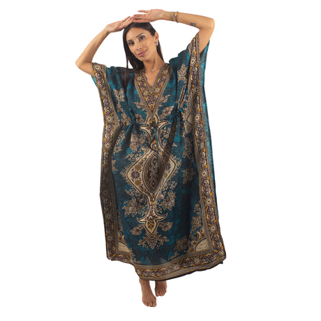 Vestido Kaftan Turquesa