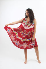 Vestido Pintado a Mano Rojo