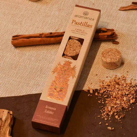 Sahumerio Pastilla Canela Mistica y Palo Santo - Aromanza