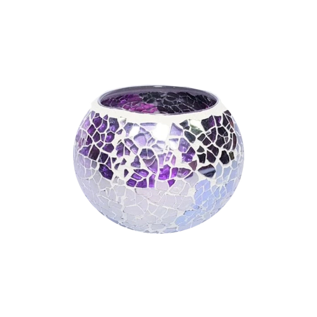 Porta Vela Turco 9 cms - Purple & Silver