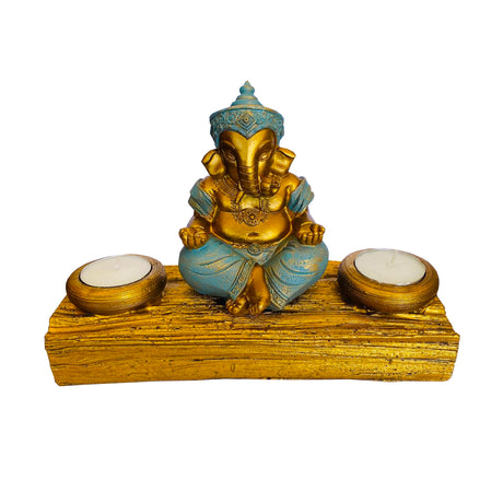 Porta Vela Ganesh Blue&Gold