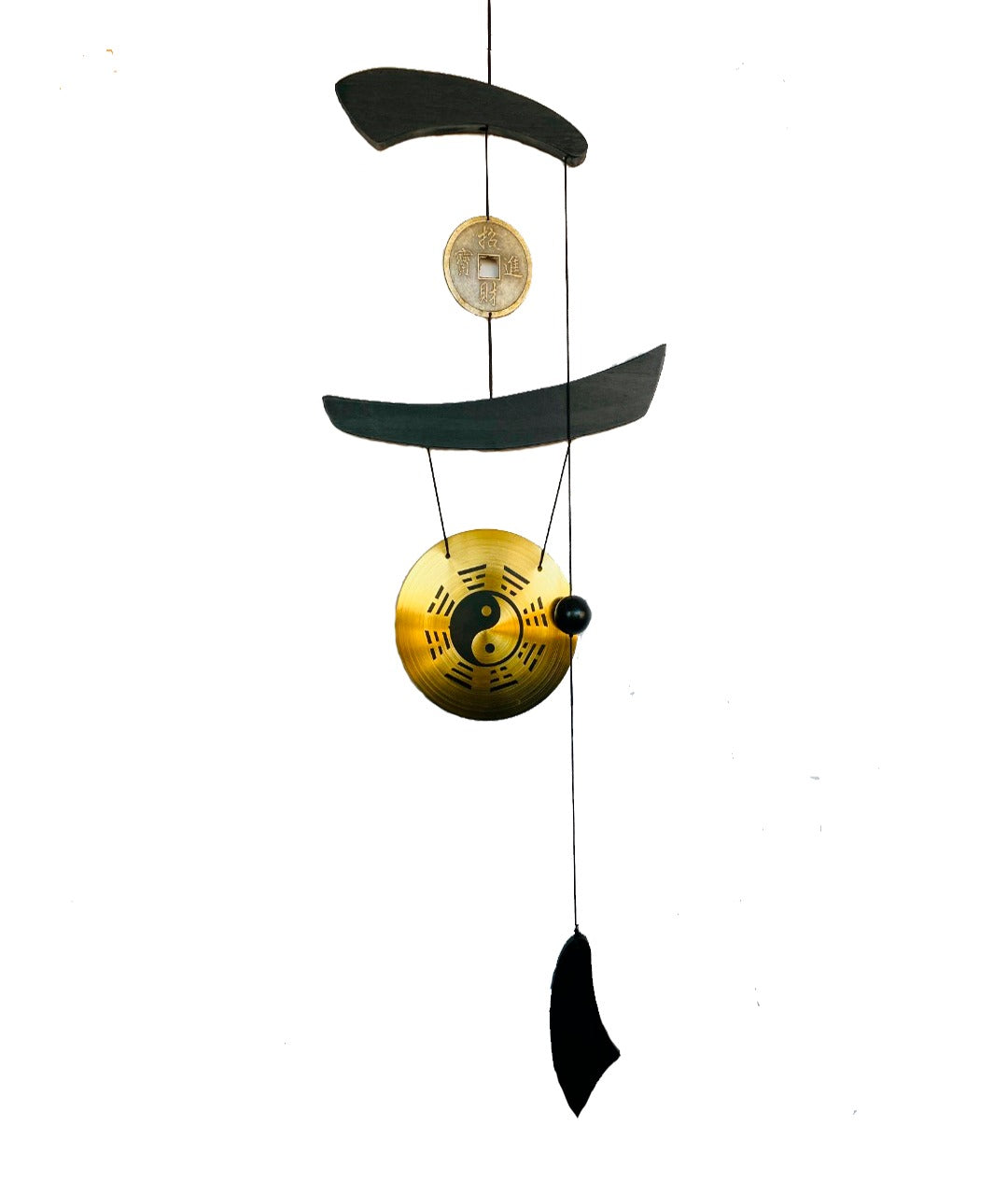 Campana de Viento Gong Chica Ying-Yang Black