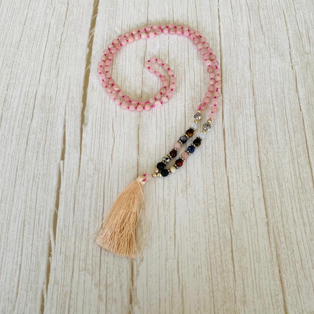 Rosario - Japa Mala Cuarzo Rosa 6 mm