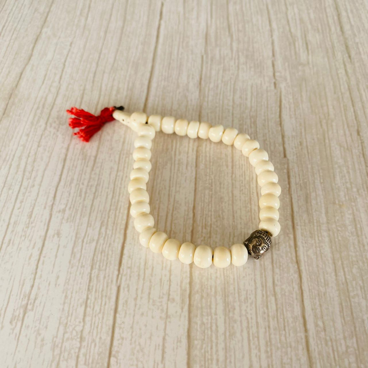 Pulsera Japa White Buddha 6mm