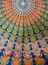 Pareo - Cubrecama Mandala Orange - Blue