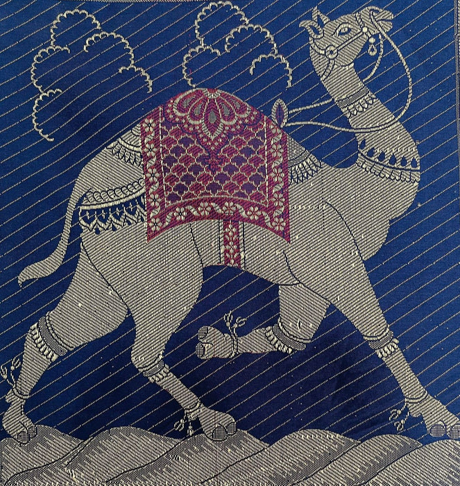 Fundas De Cojín de Satín - Camello Azul Marino