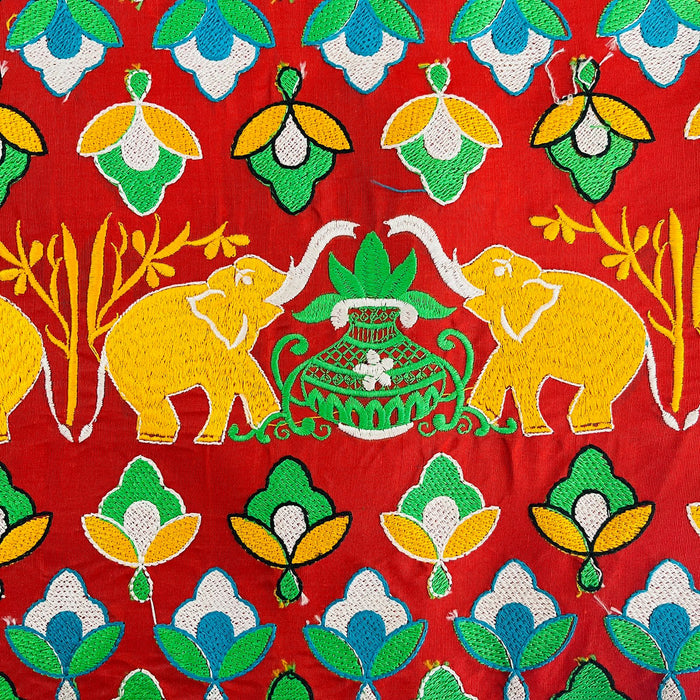 Cartera Bordado Hindú - Rojo Elefantes