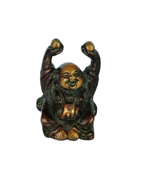 Figura de bronce Buda café