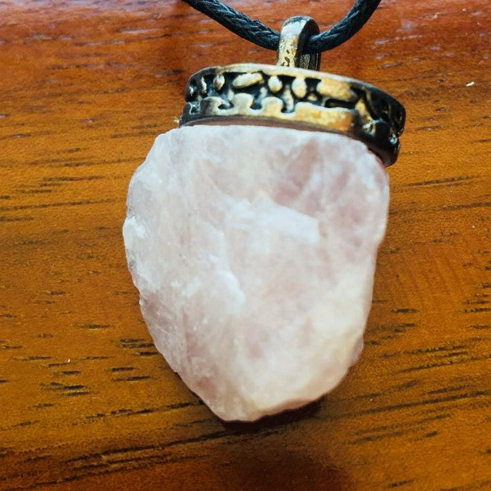 Colgante Piedra Cuarzo Rosa
