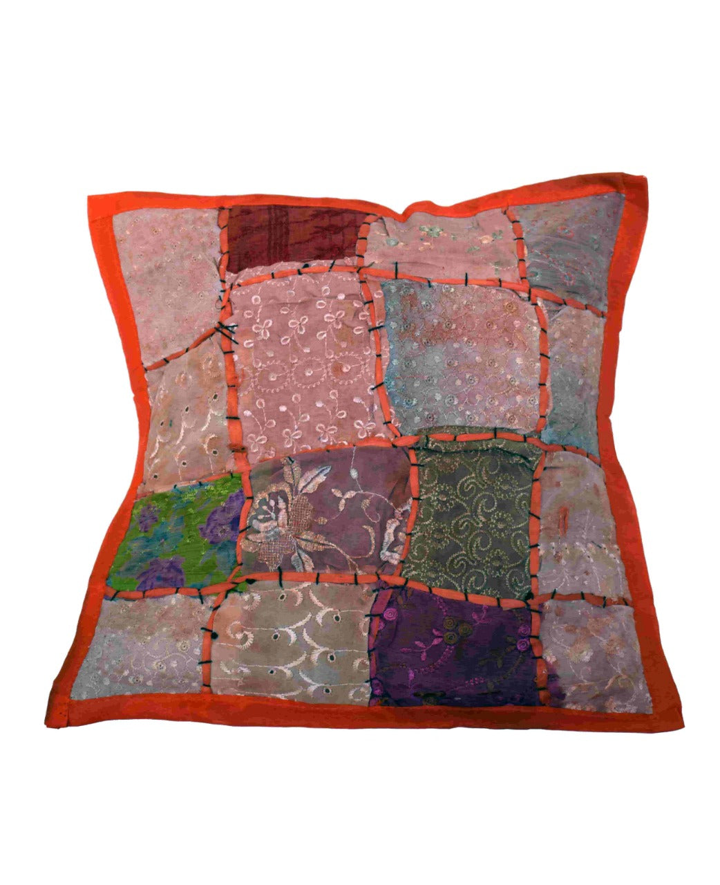 Fundas De Cojín Patchwork - Naranjo