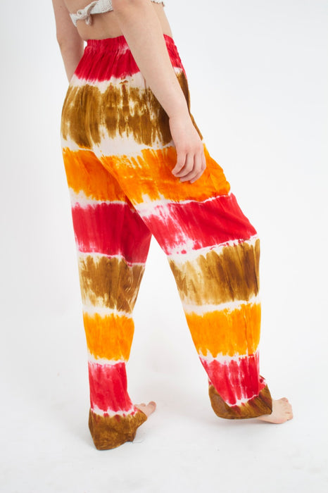 Pantalon Teñido Tricolor Rosado - Naranjo