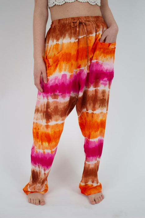Pantalon Teñido Tricolor Rosado - Naranja