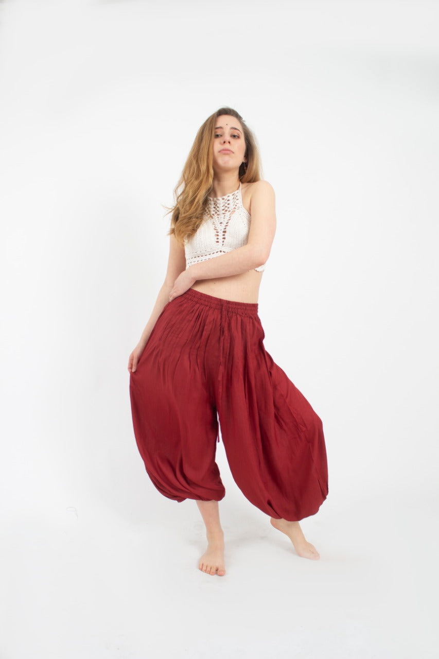 Pantalon Bombacho Burdeo