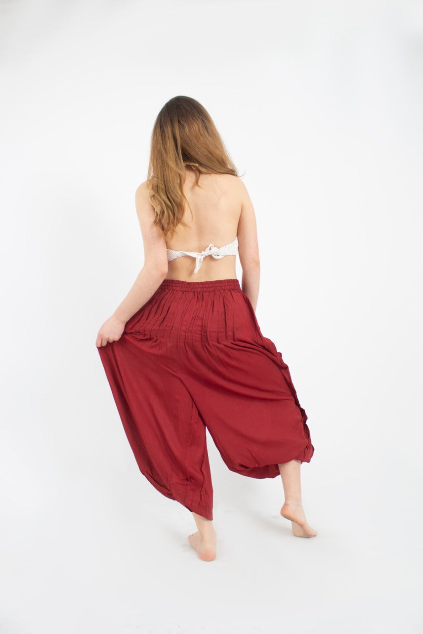 Pantalon Bombacho Burdeo