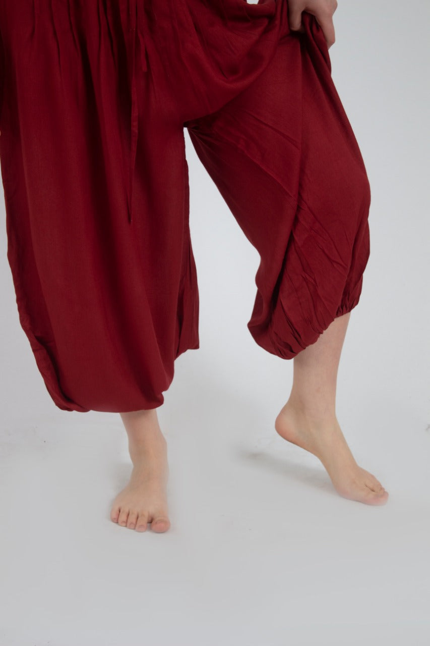 Pantalon Bombacho Burdeo