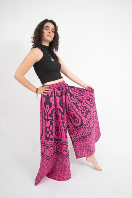 Pantalon Palazzo Rosa Estampado