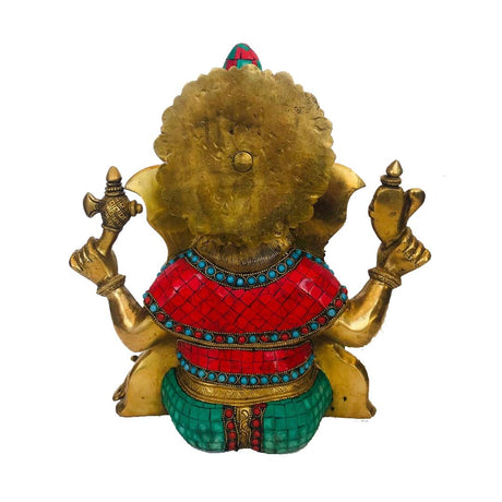Ganesh Bronce con Piedras 31 Cms