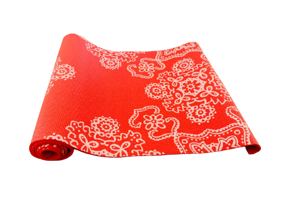 Mat de Yoga Rojo Diseño Floral