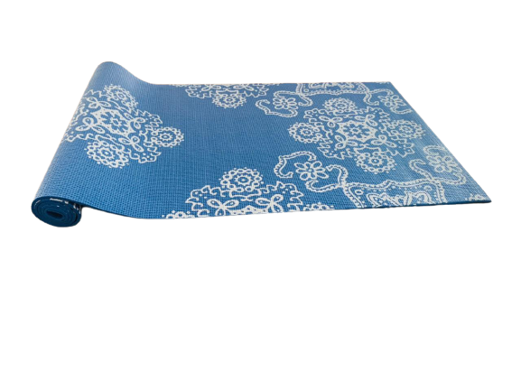 Mat de Yoga Azul Diseño Floral