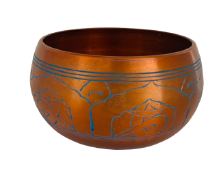 Cuenco Tibetano 15 cm Nota: FA - Color Bronce y Azul