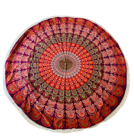 Pareo - Cubre cama mandala redondo Burdeo Design
