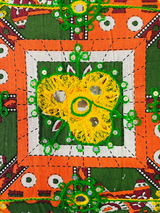 Cojín cuadrado de suelo Multicolor verde