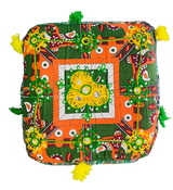 Cojín cuadrado de suelo Multicolor verde