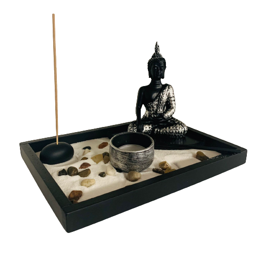 Jardin Zen Budda Zen Black & Silver