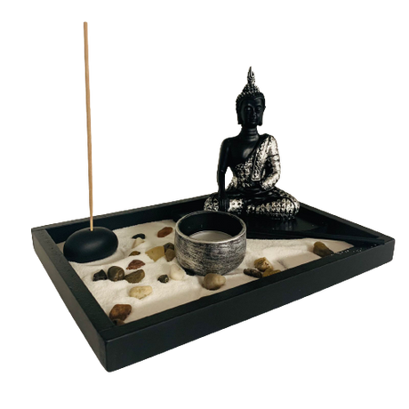 Jardin Zen Budda Zen Black & Silver